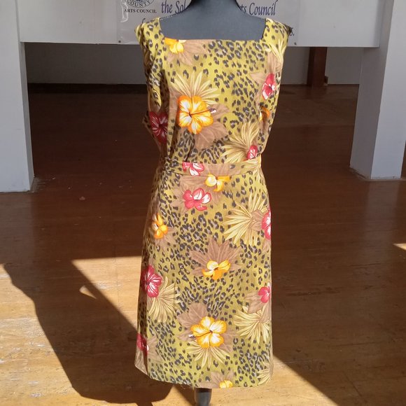 S.L. Fashions Dresses & Skirts - 2pc olive floral print skirt set